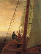Caspar David Friedrich On a Sailing Ship oil